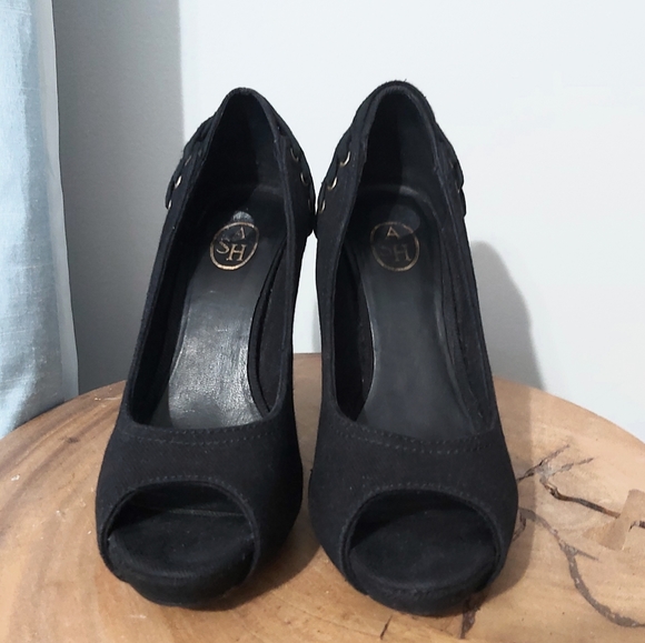 Black ASH open toed pumps - Picture 2 of 5